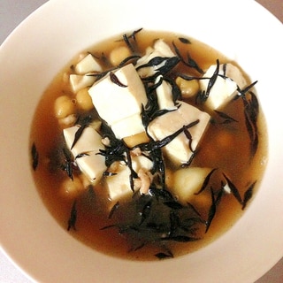 ひよこ豆と豆腐の和風スープ